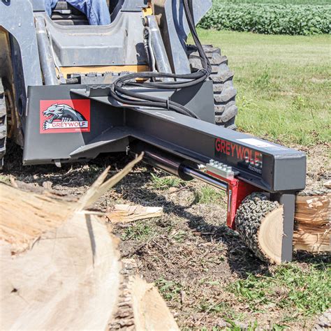 mini skid steer log splitter|skid steer mounted log splitter.